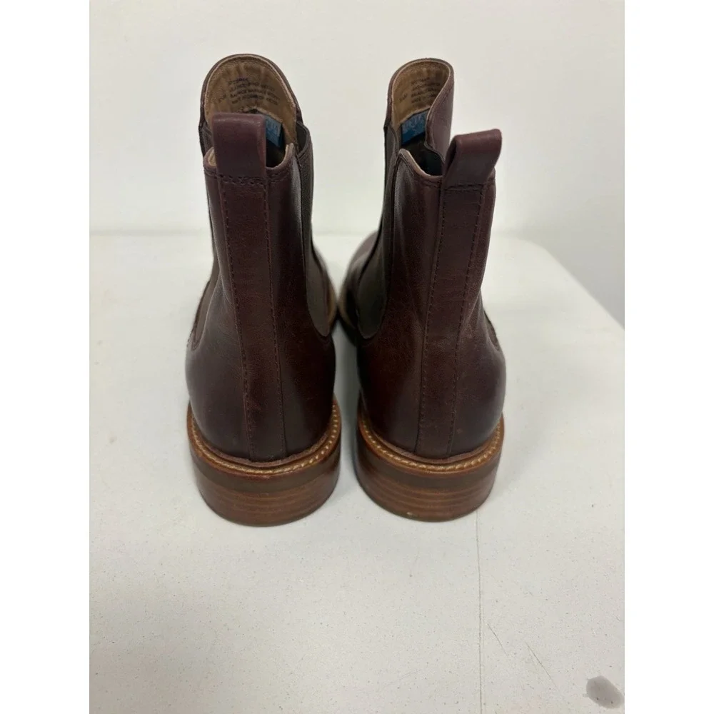Sofft Brown Leather Pamela Chelsea Ankle Boot Slip On Block Round Toe 9.5M
